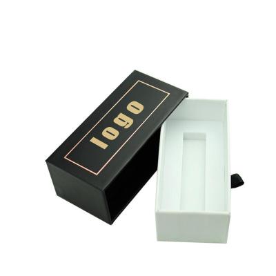 China Handmade Custom Aluminum Stamped Logo Rigid Cardboard Slide Packaging Box For Cosmetic Perfume Bottles for sale