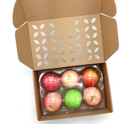 China CMYK OFFSET PRINTING CARDBOARD HANDMADE POLYCHROME CORRUGATED BOX FOLDED FRUIT PACKAGING BOX FOR APPLE FRESH PACKING for sale