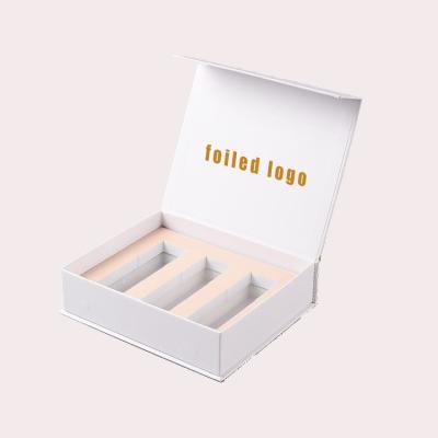 China Handmade Custom Logo Cosmetics Makeup Magnetic Packaging Cardboard Box with EVA Foam Insert for sale