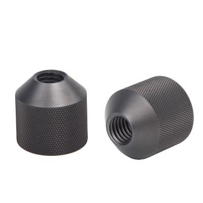 China Hardware electronics alloy aluminum turning and parts metal surface milling knurling spraying black anodic oxidation and laser marking for sale