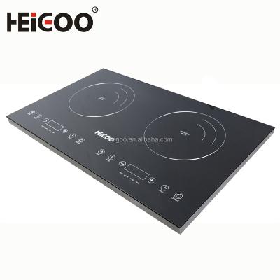 China Eco-Friendly+Smart China Tabletop Double Burners Ceramic Dish Induction Cooker Plastic Housing elctric Digital Hob for sale