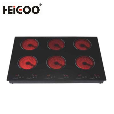 China Hot Sale Hotel New Design Home Kitchen Appliances Element 6 Burners Electric Induction Stove Infrared Ceramic Hob for sale