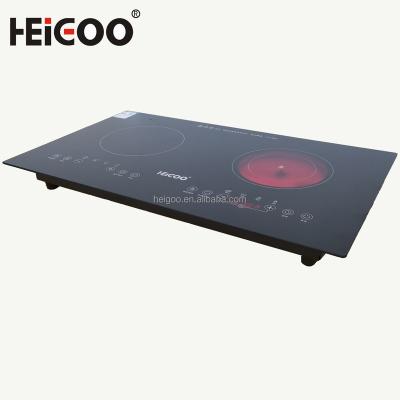 China Double 2 Burner Waterproof Electric Cooktop Infrared Induction Cooker for sale