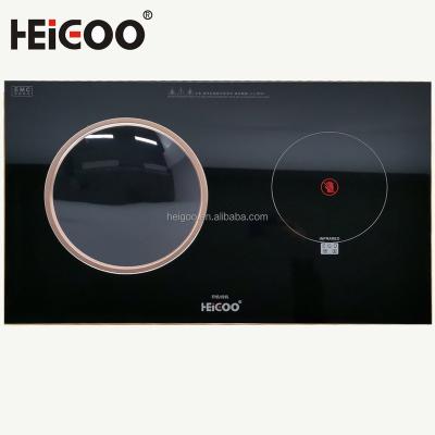 China Waterproof Hidden Control Functions 2 In 1 Infrared Double Induction Ceramic Cooker Hob for sale