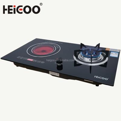 China Commercial Electric Double Burner Gas Stove Combine Design Fashion Ceramic Cooker for sale