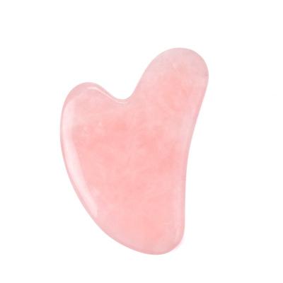 China Rose Quartz Real Jade Stone Face Roller Massager Gua Sha Crystal Face Roller Best Wholesale Wrinkle Remover Massage Guasha for sale