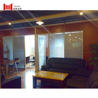 China High Quality Cheap Wooden Aluminum Frame Office Wall Partitions Interior Soundproof Fixed Office Divider Partition Wall for sale