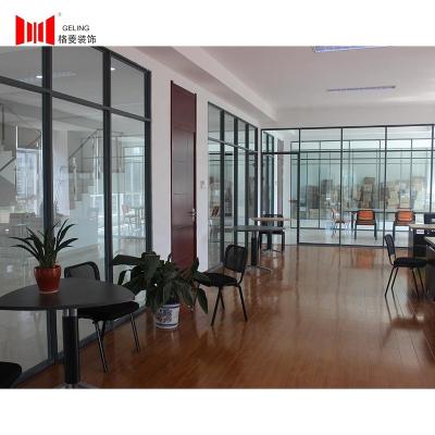 China Cheap Modern Aluminum Frame 12mm Simple Glazing Glass Office Partition Walls Tempered Glazing Glass Partition Wall for sale