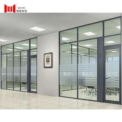 China Full Height Aluminum Acoustic Aluminum Frame Acoustic Tempered Glass Frame Office Partition Partition 40mm Removable Partition Wall for sale