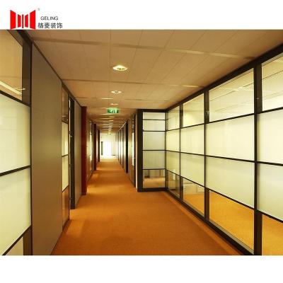 China Glass Walls Partition 80mm Thickness Aluminum Frame Tempered Glass Removable Office With Partition Wall for sale