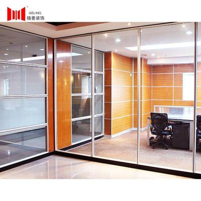 China Aluminum Frame Office Glass Partition 80mm Customized Design Aluminum Frame Office Tempered Glass Partition For Walls for sale