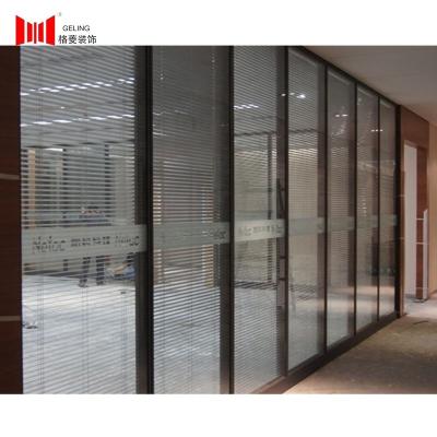 China Aluminum frame for sale office partition wall 2020 hot tempered glass aluminum indoor double short frame fixed steel panel for sale