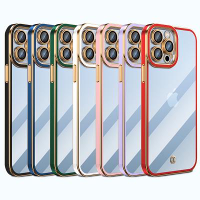 China High Quality Soft Shockproof TPU Phone Back Clear Case Plating Patent Fashion Mobile Cover For iPhone 11/12/13/14ProMax mini for sale