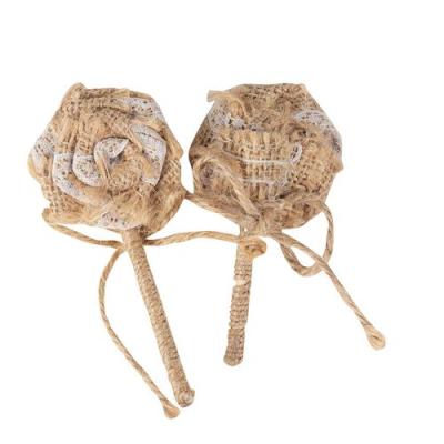 China Wedding Rustic Burlap Flower Boutonniere Corsage For Wedding for sale