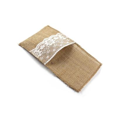 China Home decorations and crafts by the public's favorite easy-to-use jute cutlery bag outdoor chopsticks bag, tableware bag for sale