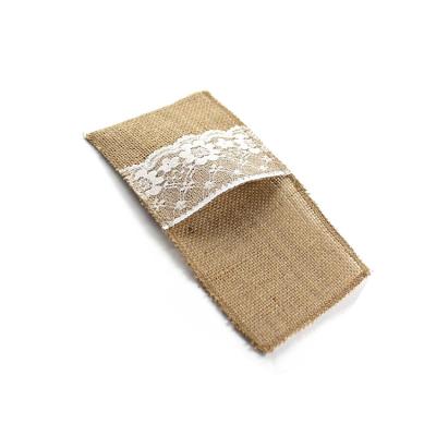 China Home decorations and crafts give back to our customers gently texture jute cutlery cotton bags tableware cotton bag for sale