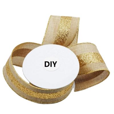 China Food Grade Glitter Eco-frinedly Shiny Burlap Ribbon Bun &Bows For Party Decoration for sale