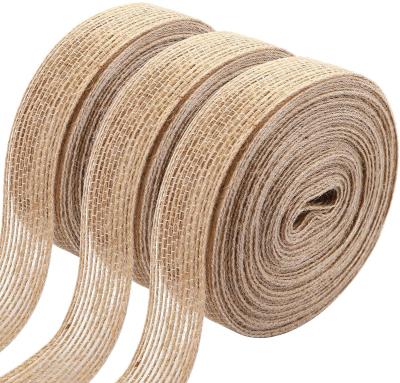 China Natural Floral Hot Sale Burlap Ribbon Burlap Ribbon For Wedding Events Party for sale