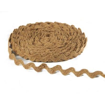 China Natural Burlap Floral Burlap Ribbon Roll Twisted Wave Rope Twine For Craft Wedding Decor for sale