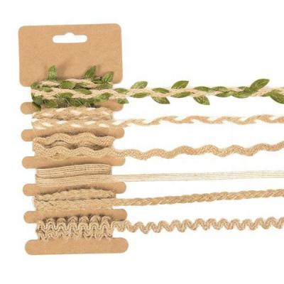 China Burlap Burlap Trim Floral Ribbons Twisted Decorative Twine For Wedding Party Decor for sale