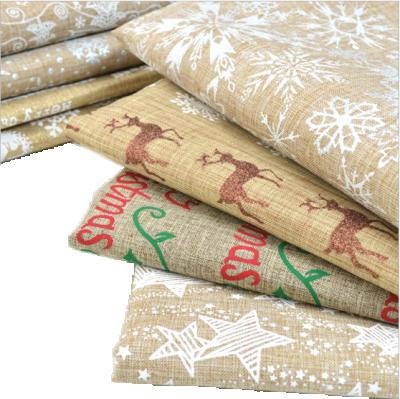 China Natural Anti Pill Printed Linen Jute Fabric Colored Burlap Fabric For Decoration for sale