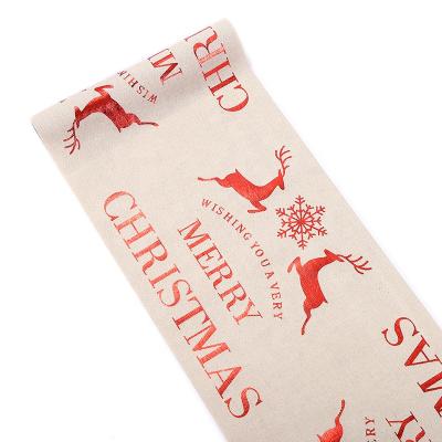 China Classic Christmas Cotton Table Runner for Christmas Printed Table Runners for sale