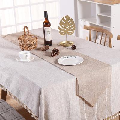 China Rustic Natural Hessian Stripe Rolls Burlap Table Runner Decoration for sale