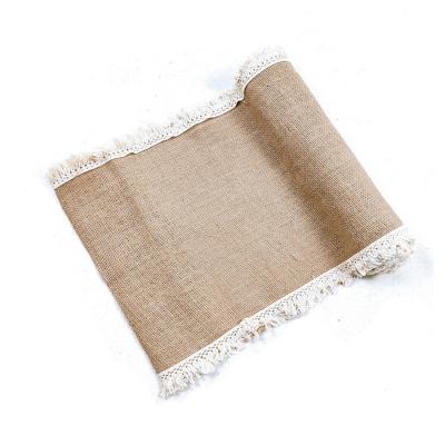 China Professional Country Top Craft Production Jute Gauze Table Runner Table Runner Fabric for sale