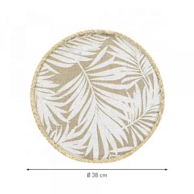 China Viable Custom Size Round Natural Heat Resistant Burlap Braided Jute Mat Pad for sale