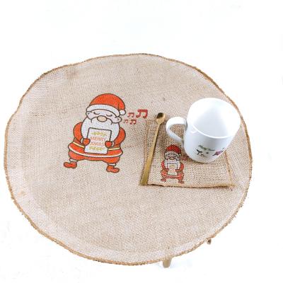 China Low MOQ Sustainable High Quality Jute Table Mats Printed for sale