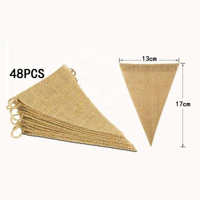 China Luxury 100% Natural Hessian Burlap Pennant Banners For Party Decor for sale