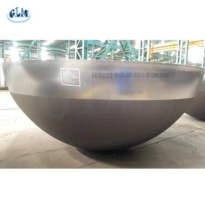 China Carbon Steel Hemispherical Dish Bottom Head , Hot Pressing Hemispherical Vessel Tank Head for sale