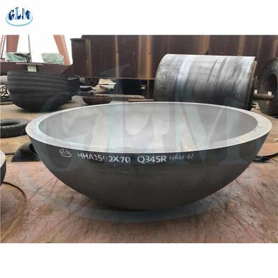 China Q345R Flussstahl-bemisst elliptische hemisphärische Behälter-Köpfe 1592MM x 70 Millimeter zu verkaufen