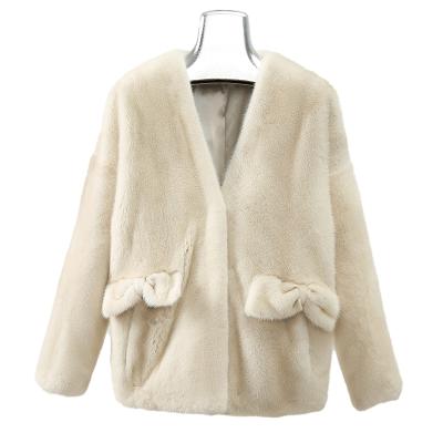 China Real Lady Fashion Warm Real Mink Fur Coat Oversized Jacket Winter Windproof Fur Coat For Women for sale