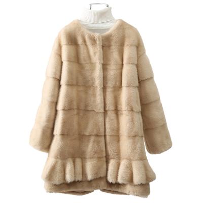 China Top-grade fashion fur coat winter windproof women plus size real mink fur coat fur jacket for ladies for sale