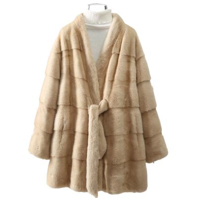 China Custom made high quality oversized winter mink fur coat warm fur jacket windproof real for women for sale