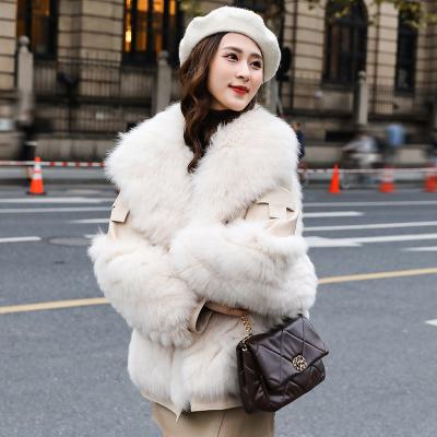 China Real Fox Fur Coat Women Windproof Winter Warm Outwear Plus Size Genuine Fox Fur Coat For Women for sale