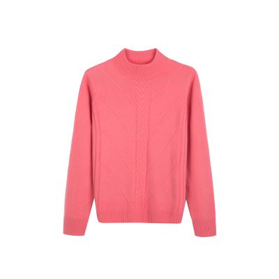 China Breathable High Quality Ladies Pure Wool Sweater Knitted Turtle Neck Pullovers Sweater For Women for sale