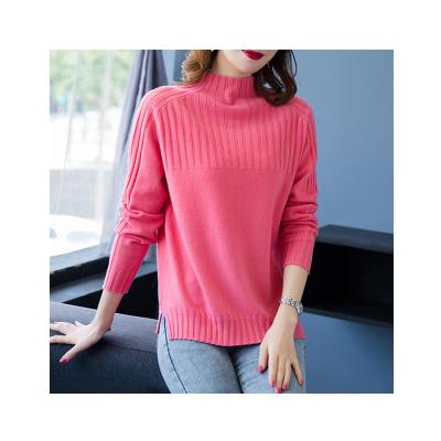 China High Quality Custom 100% Pure Wool Sweater Breathable Women's Sweater Winter Knit Half Turtle Neck Sweater for sale