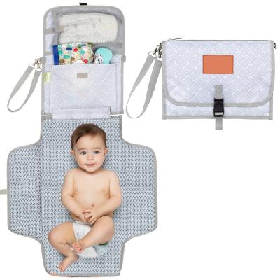 China Wholesale custom logo waterproof foldable waterproof baby mat clutch travel portable diaper changing pad for sale