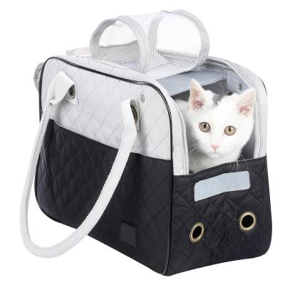 China Wholesale Custom Logo Travel Tote Handbag Soft Sided Free Pet Carrier Bag Viable For Small Cat And Dog for sale