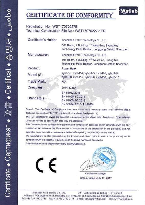 CE - Shenzhen Zyht Technology Co.,ltd.