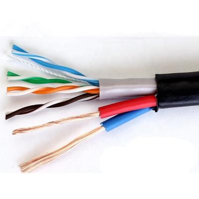 China WD brand 4pair 8core cat5e/2 core power cable utp combination cable indoor film 100m/PE WD-014 for sale