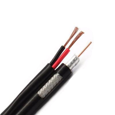 China WD Combination Cables RG59+2C Black Indoor PVC Coaxial / Power Cable Cable 750ohm WD-12 for sale