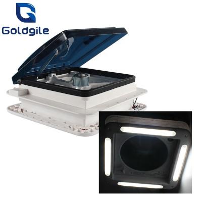 China goldgile rv and caravan roof hatch with led lights 36*36cm for sale