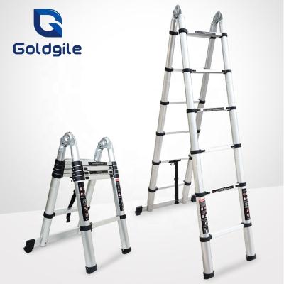 China Goldgiel 2021 Universal Folding Ladders Telescopic Extendable Ladder With Rubber Feet for sale