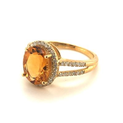 China Precious 10K Gold White Gemstone Ring Set Vintage Engagement Diamond Amethyst Citrine Garnet Petite Precious Wholesale TRENDY for sale