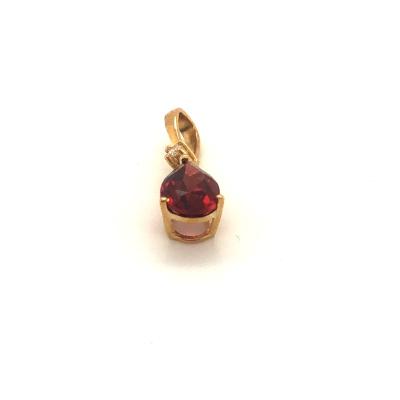 China FASHIONABLE Light Luxury Gold Garnet White Diamond Custom Fashion 10K Pendants and Charms For Necklace for sale