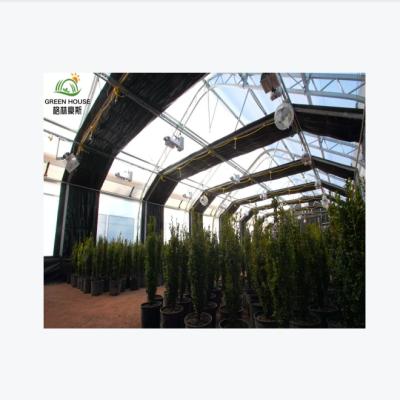 China Fruits Vegetable Flowers Polcarbonate Light Deprivation Greenhouse With Gutter Connected Deprivation Light Greenhouse for sale