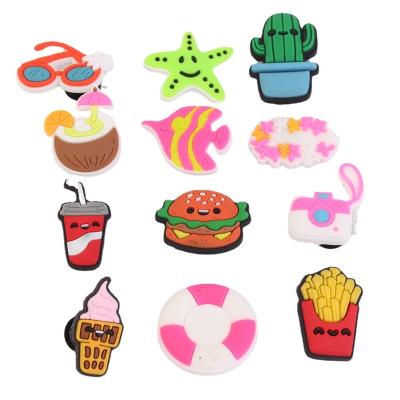 China New 2023 Hot Sale High Quality Eco-friendly Custom DIY Shoes Charms With Cartoon Hoops Accesorios PVC Shoes Charme for sale